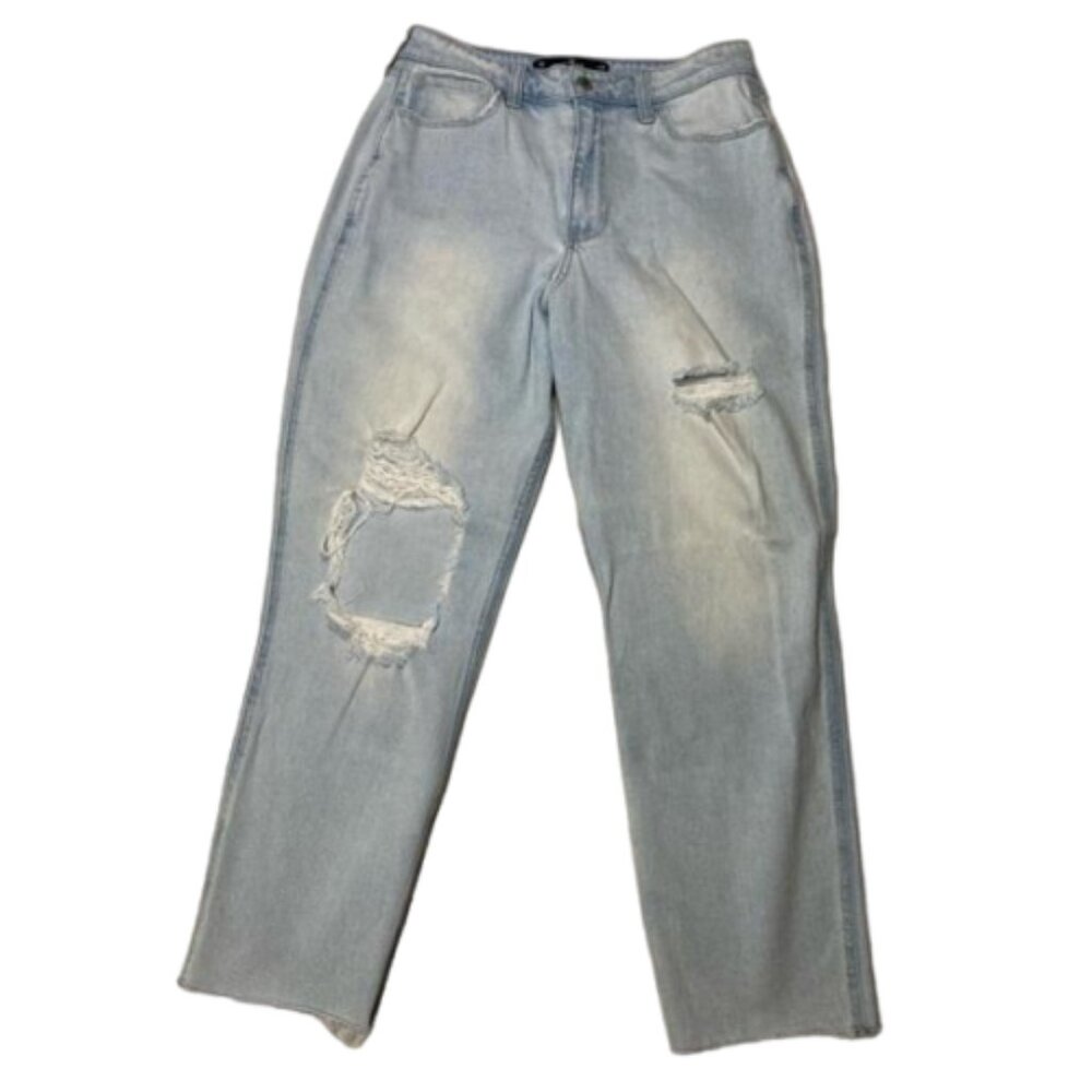 Hollister Ultra High Rise Mom Jean Vintage Stretch Light Wash Size 7R #1453